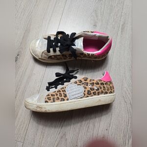 Justice Sport Kids Cheetah/ Metallic / Noen Pink Sneakers Size 2 Girls